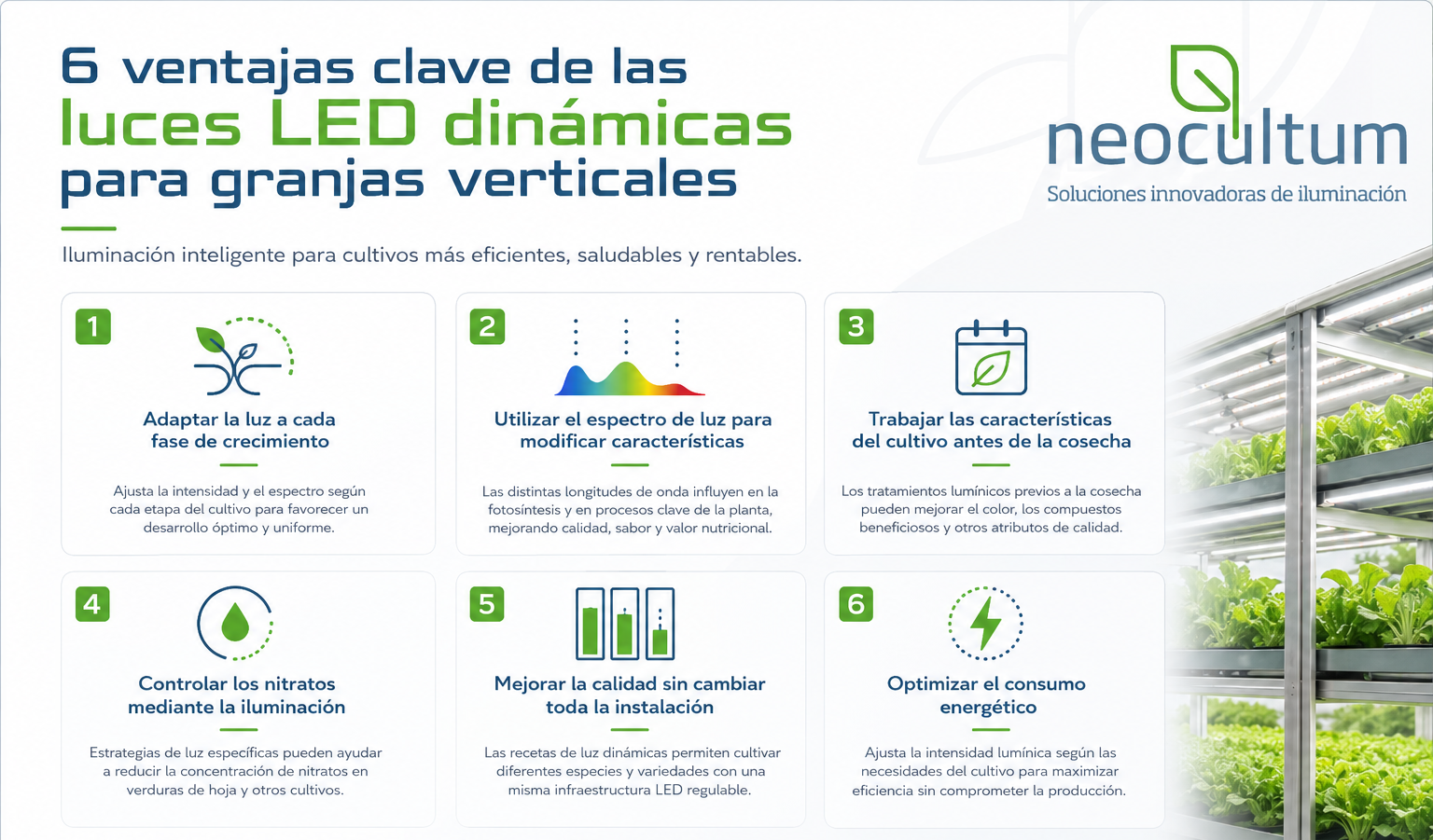6 ventajas de las luces led para cultivos verticales